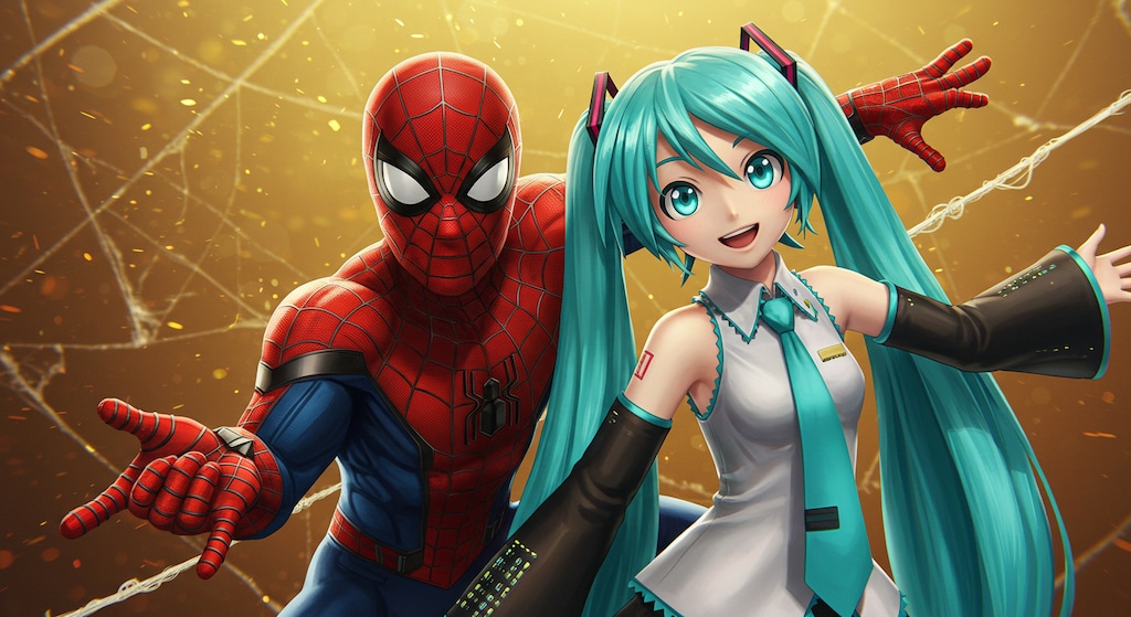 スパイダーマンと初音ミク