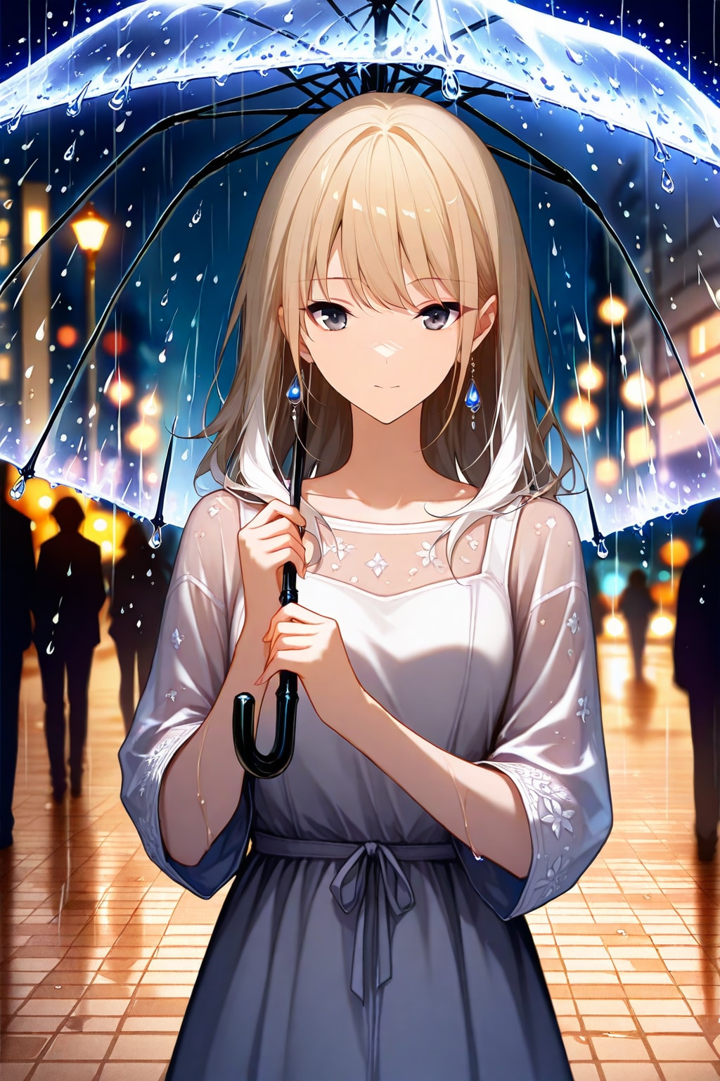 雨夜に差し伸べられた銀の傘