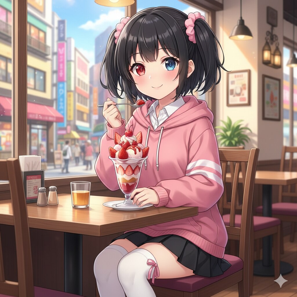 新人さん 苺パフェ