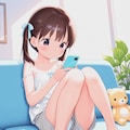お部屋でくつろぐツインテール少女 7枚目