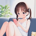 お部屋でくつろぐツインテール少女 3枚目