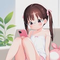お部屋でくつろぐツインテール少女 9枚目