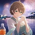 漢服の歌織さんと川辺の花火(PixAI版) 3枚目