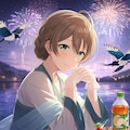 漢服の歌織さんと川辺の花火(PixAI版) 2枚目