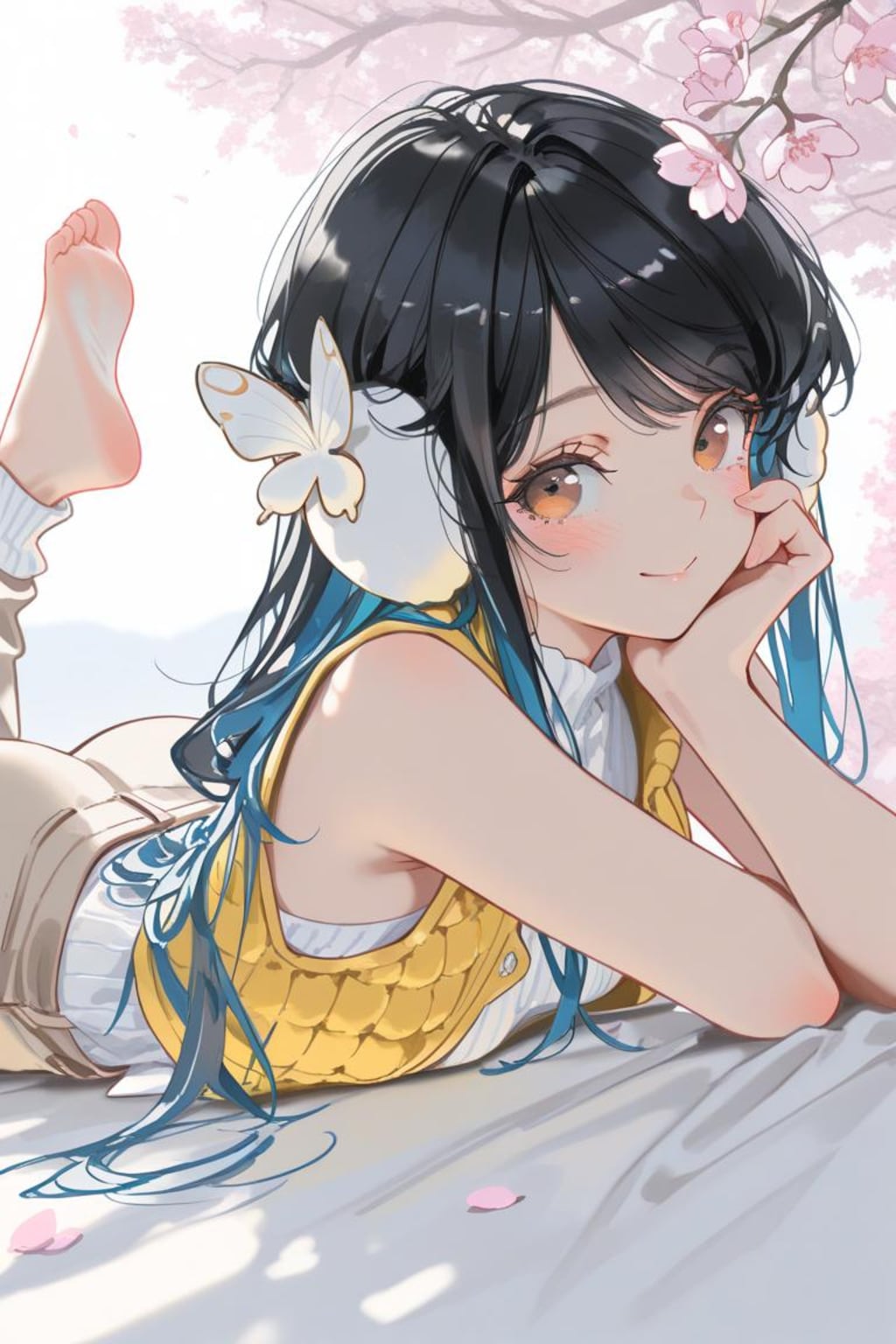 蝶とイヤーマフ