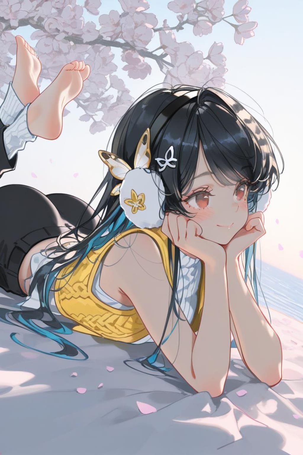 蝶とイヤーマフ