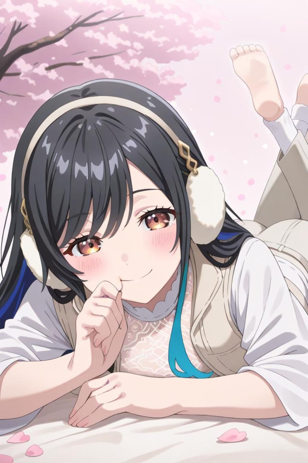 蝶とイヤーマフ