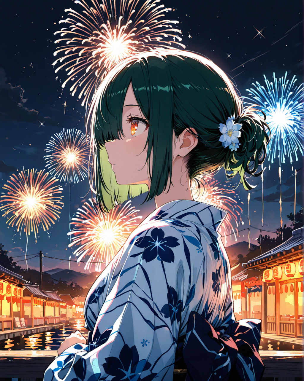 見とれていたのは花火の方じゃない