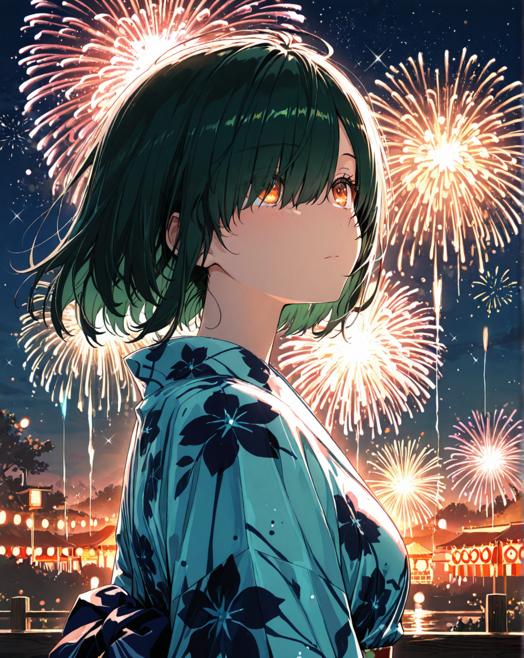 見とれていたのは花火の方じゃない