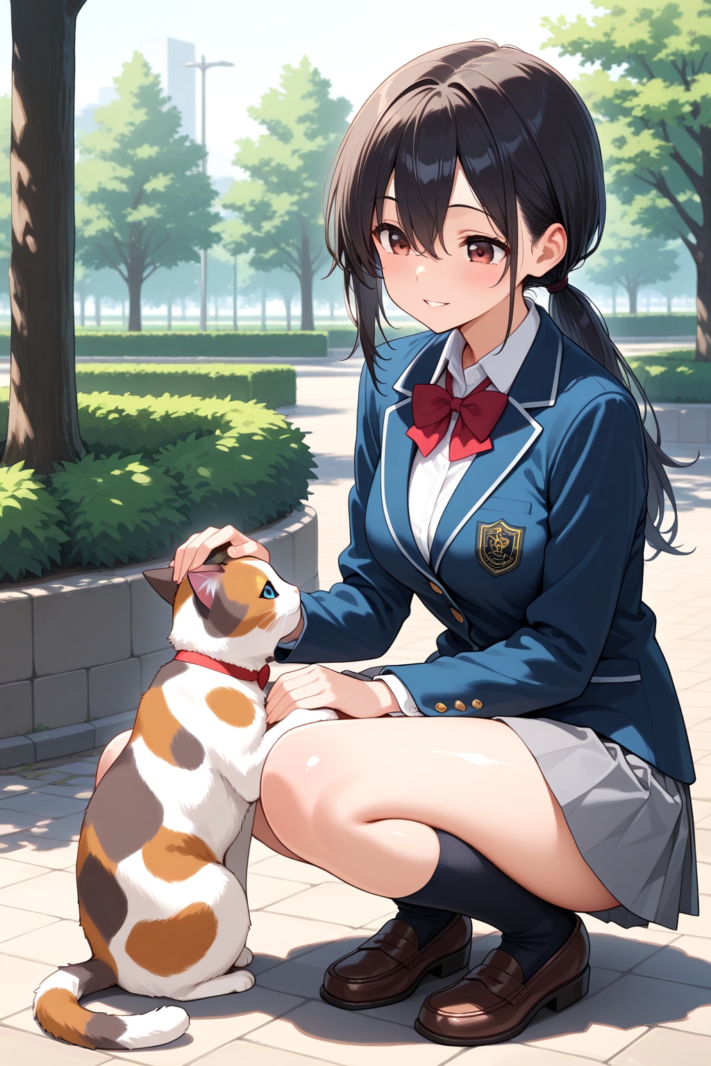 猫と戯れる彼女とハプニング