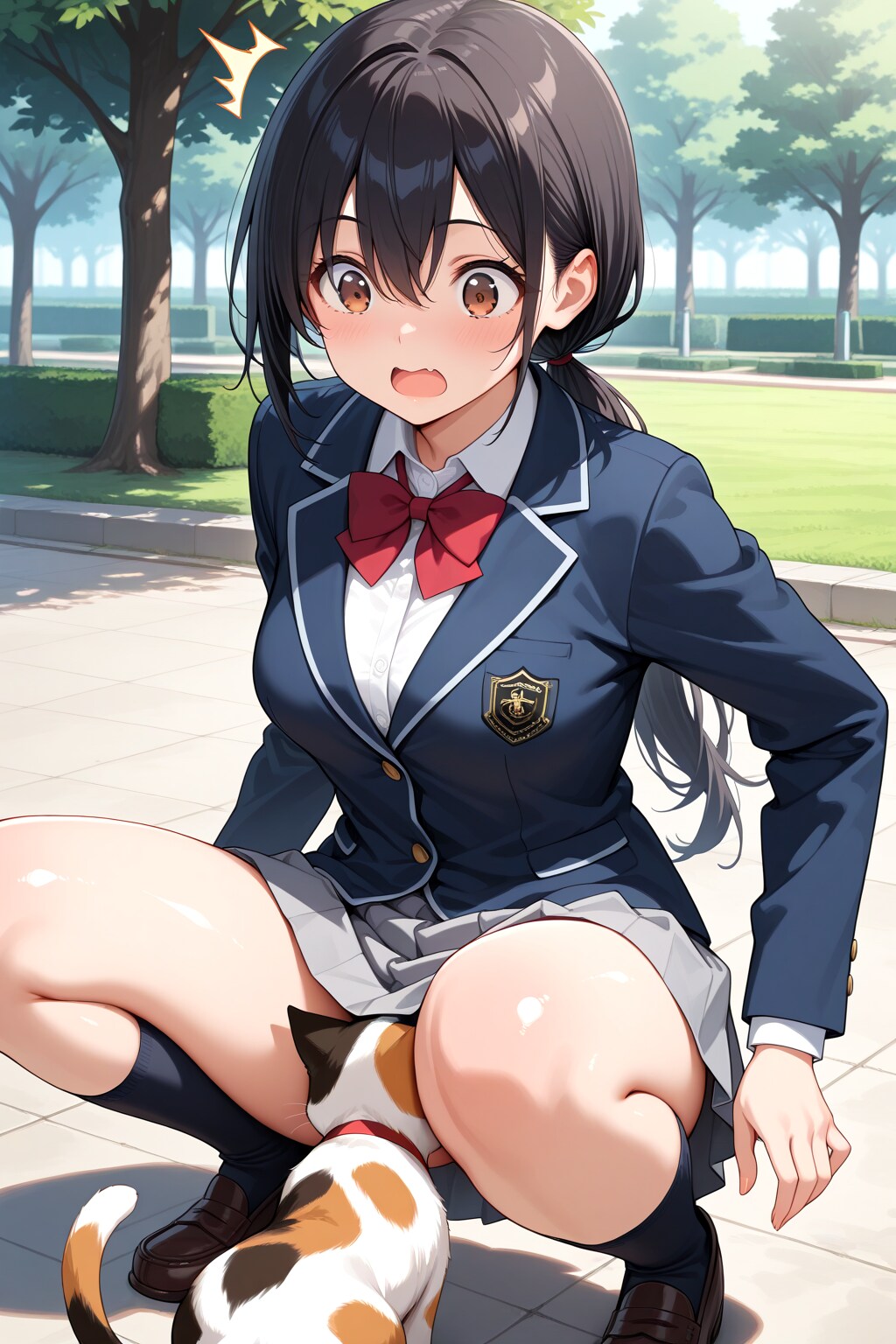 猫と戯れる彼女とハプニング