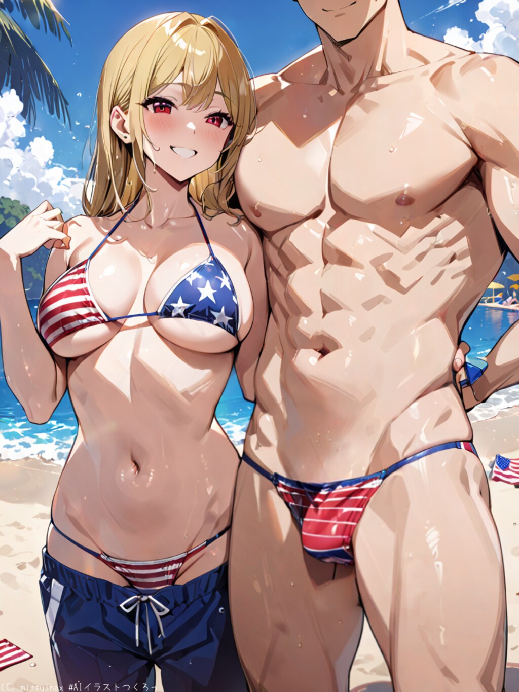 海の日ビキニな彼氏彼女👙🩲🏖️👫😍
