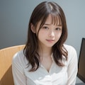 オフィスで座っている女性 3枚目