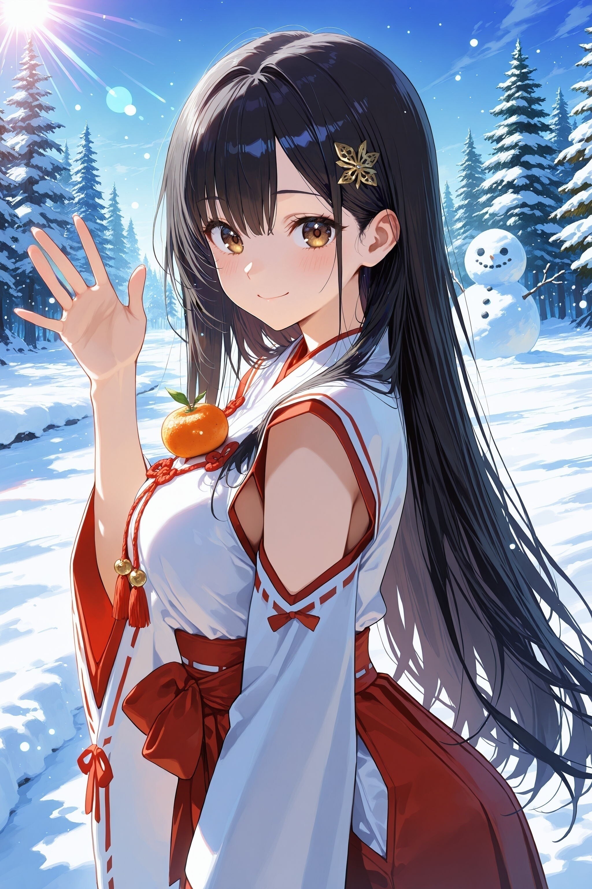異世界神社の巫女さん（神楽さん）ミカンチャレンジ（なんだそりゃ