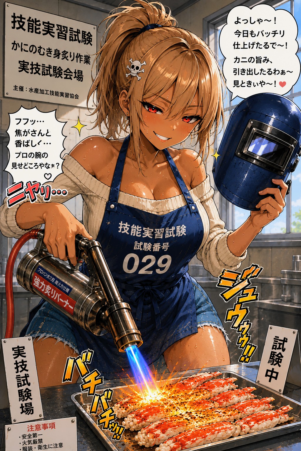 かに炙り技能実習🦀おにくちゃん🍖 | の人気AIイラスト・グラビア