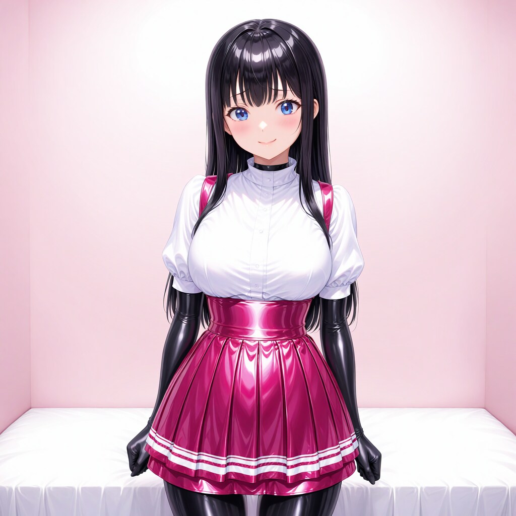 黒エナメルボディスーツ＋エナメルアンミラ