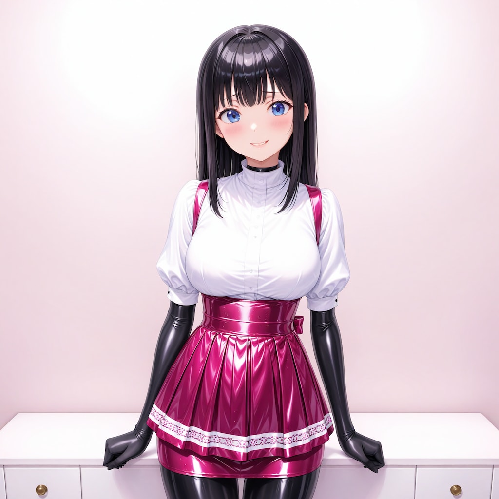 黒エナメルボディスーツ＋エナメルアンミラ