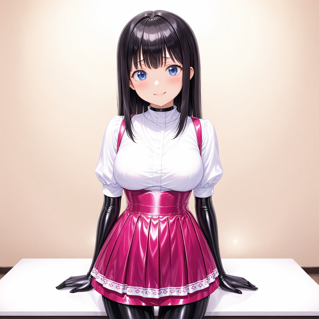黒エナメルボディスーツ＋エナメルアンミラ