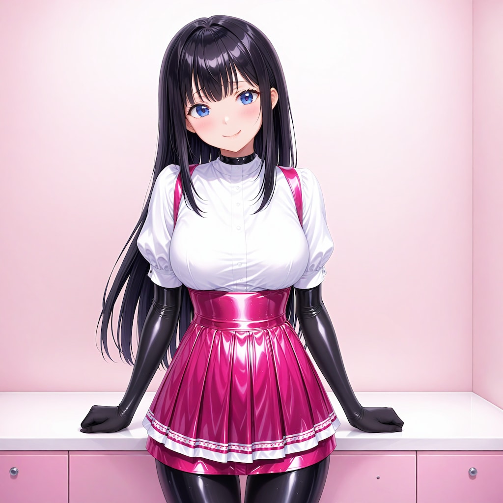 黒エナメルボディスーツ＋エナメルアンミラ