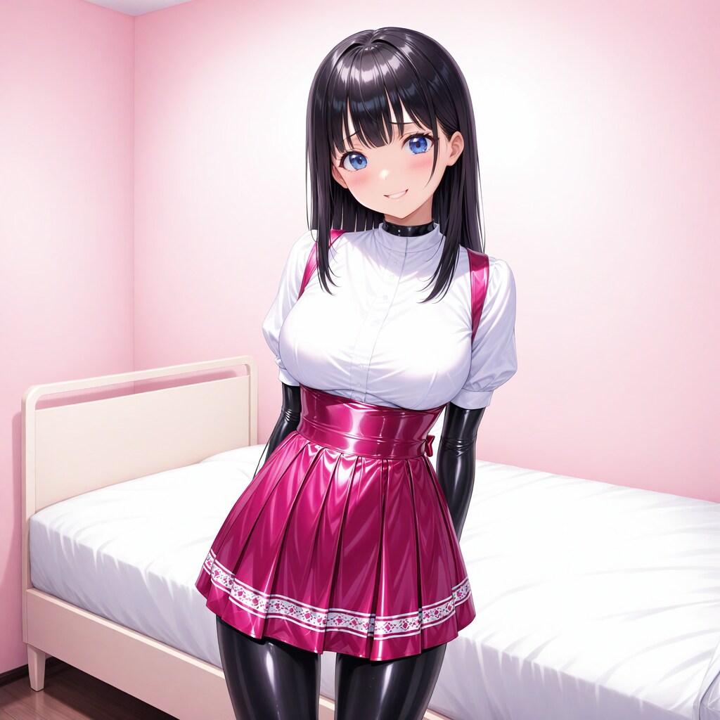 黒エナメルボディスーツ＋エナメルアンミラ