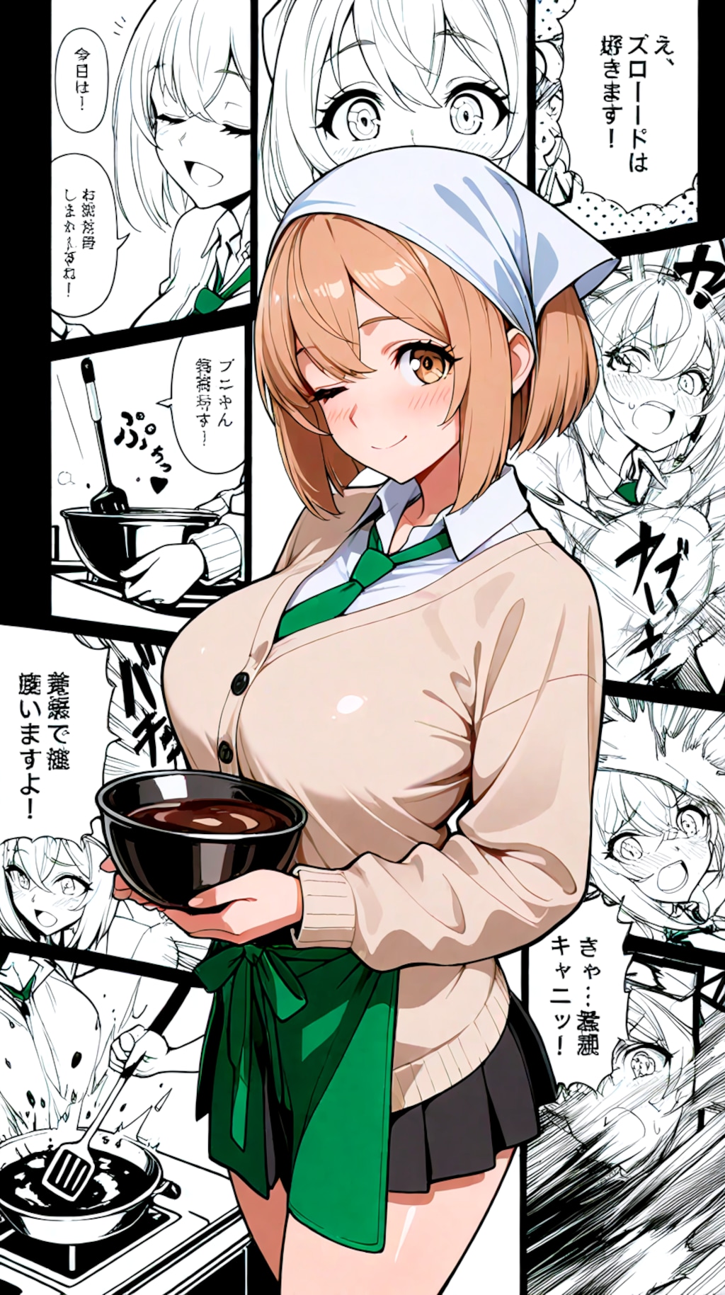 漫画背景、私立聖寧女学院のバレンタインの制作風景