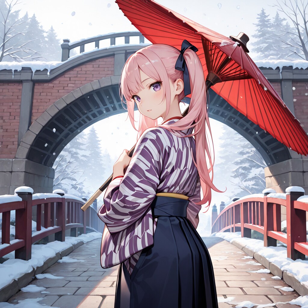 ひなちゃん、雪景色