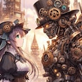 （DALLE-E3の思い出）美少女とメカとの愛情や友情を描写してくれたAI💕 9枚目