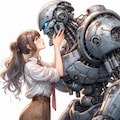 （DALLE-E3の思い出）美少女とメカとの愛情や友情を描写してくれたAI💕 2枚目