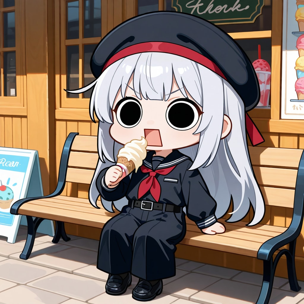 アイスクリームを頂くえらいこっちゃ嬢 | の人気AIイラスト・グラビア