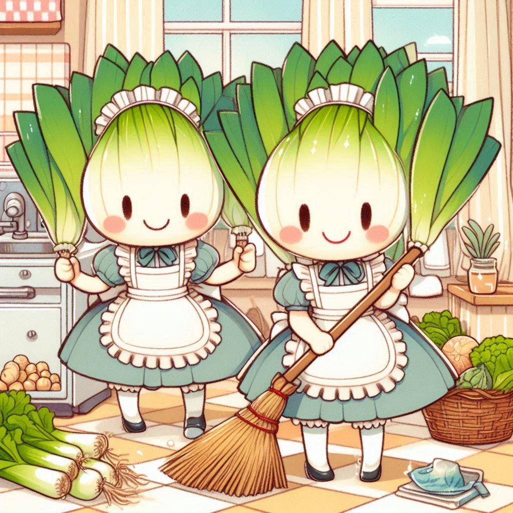ネギのメイドさん(ボツ画像も)