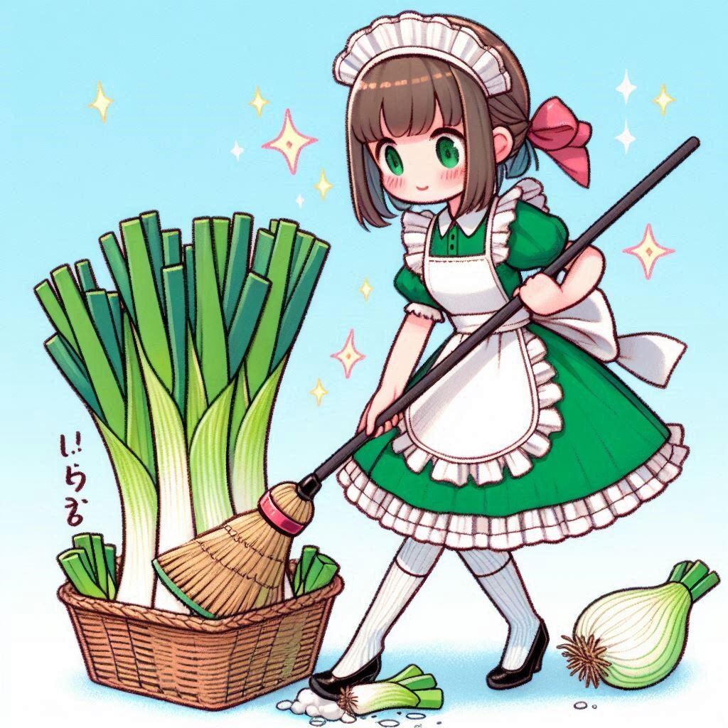 ネギのメイドさん(ボツ画像も)