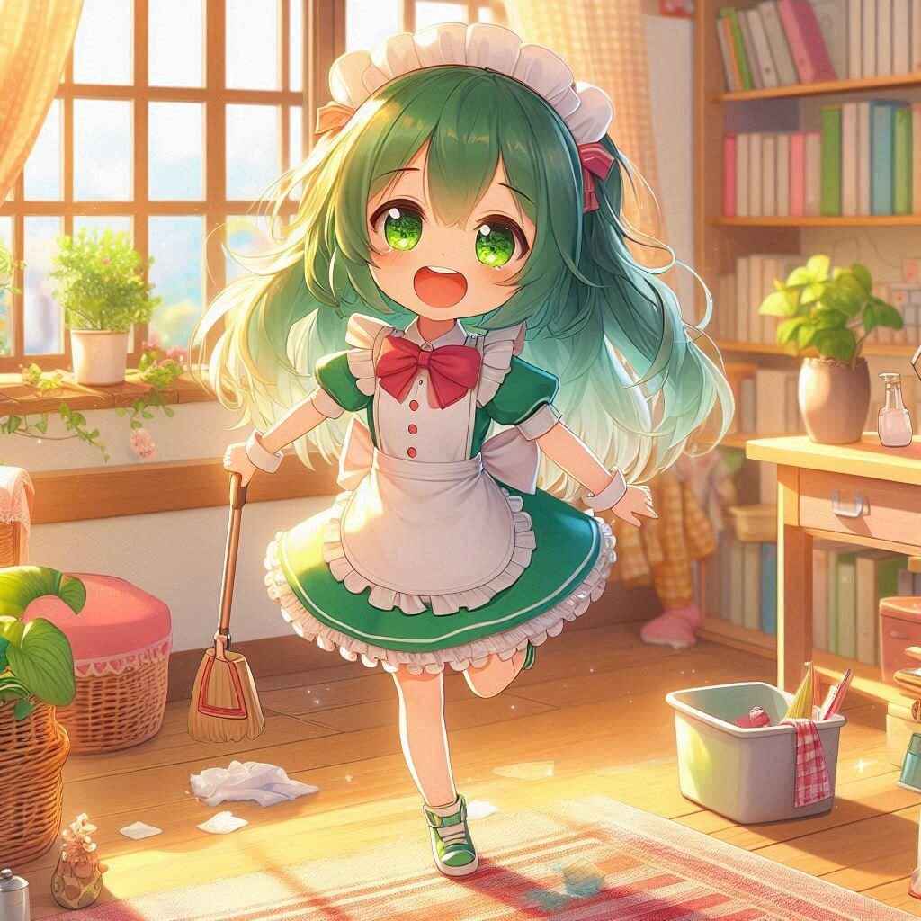 ネギのメイドさん(ボツ画像も)