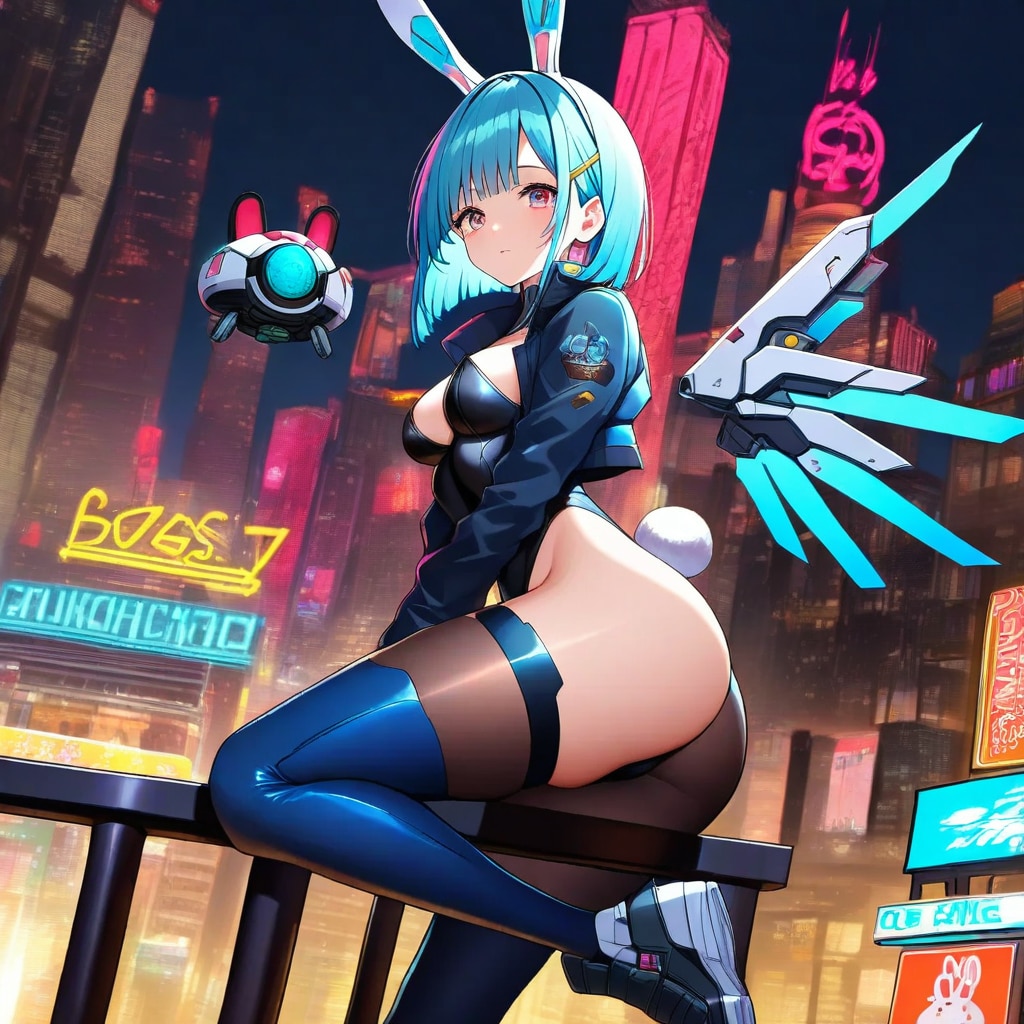 prismでサイバーパンクメカバニーガール250928