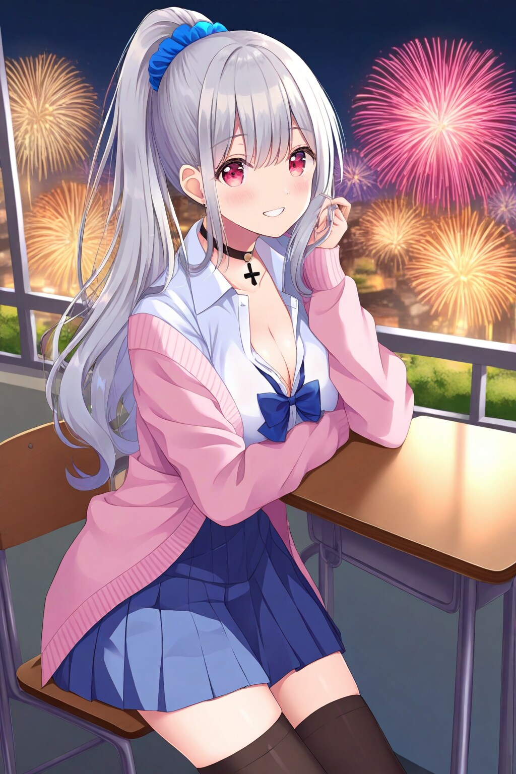 おとな雛菊ちゃんと花火