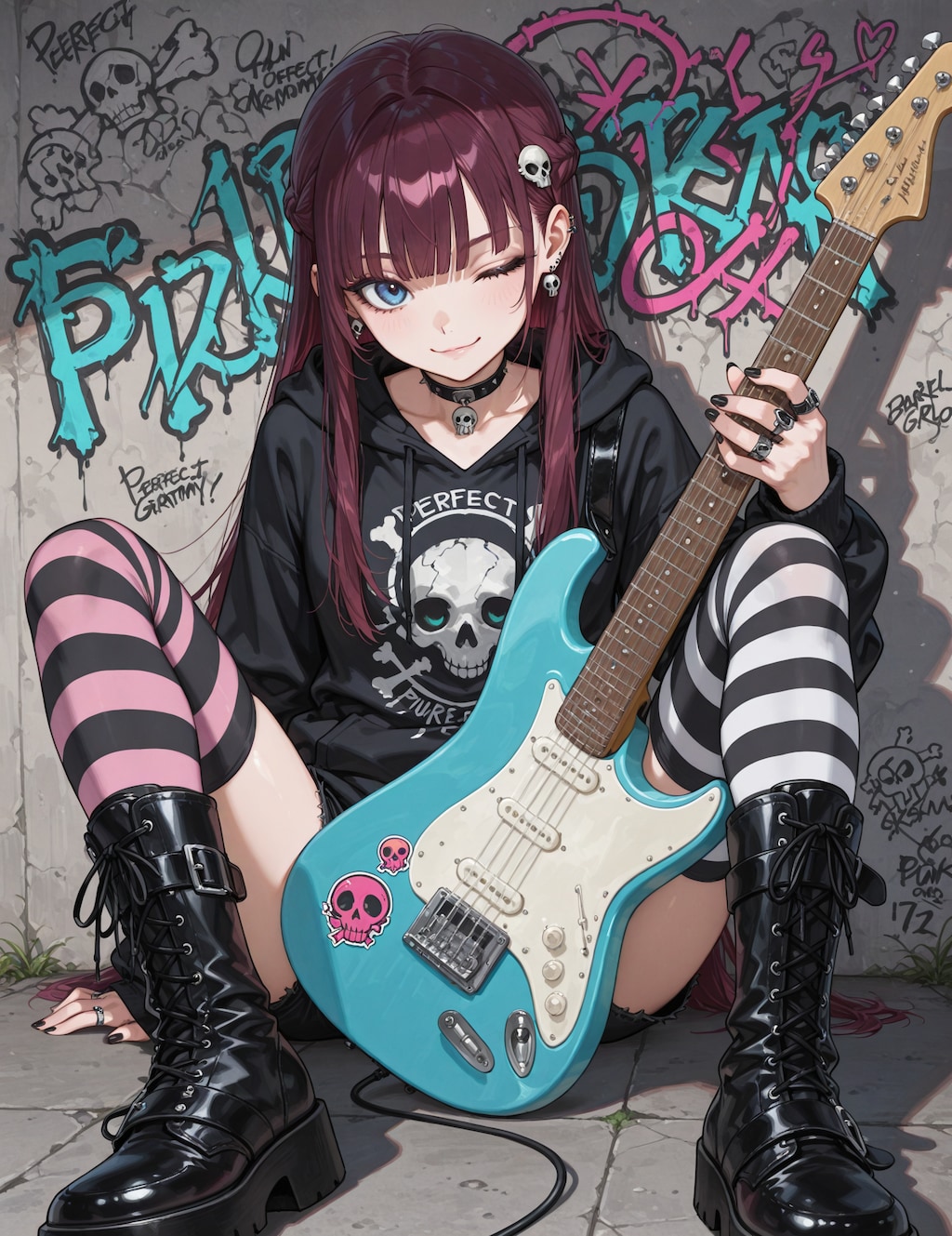 スカルパンクコーデ