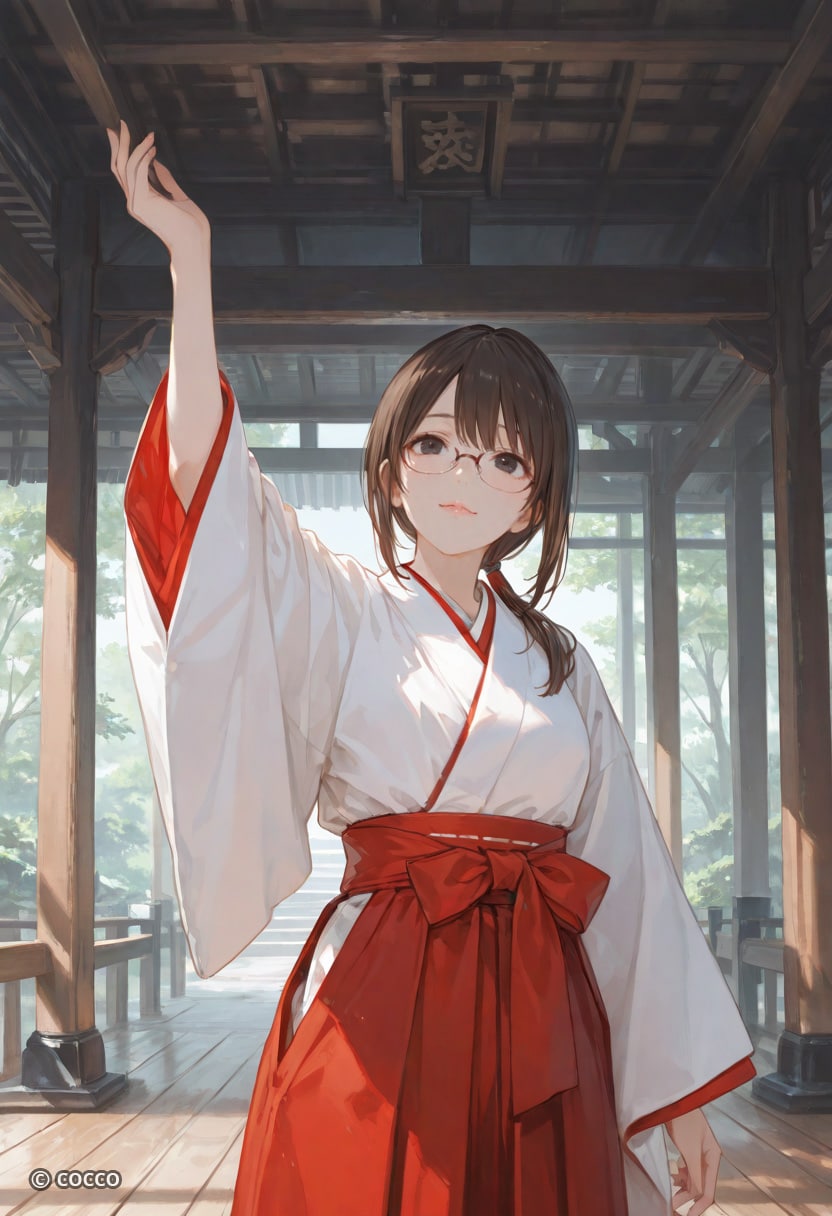 巫女（学生バイト）4 | の人気AIイラスト・グラビア