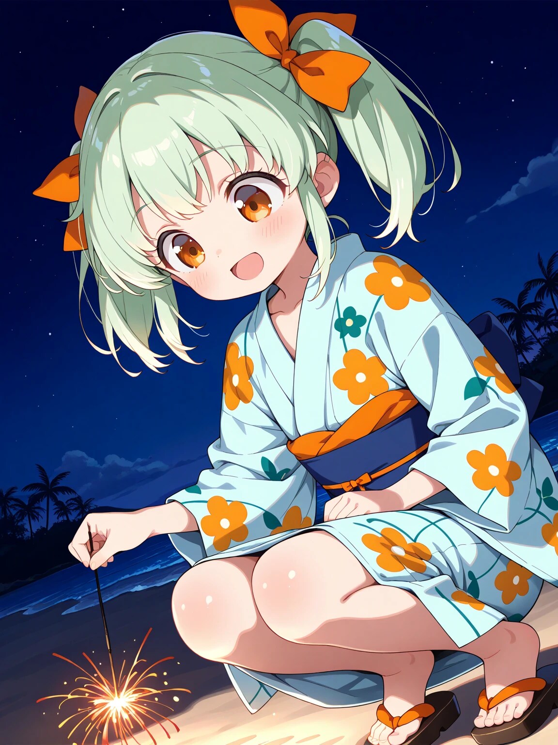 りおちゃんと手持ち花火2 | の人気AIイラスト・グラビア