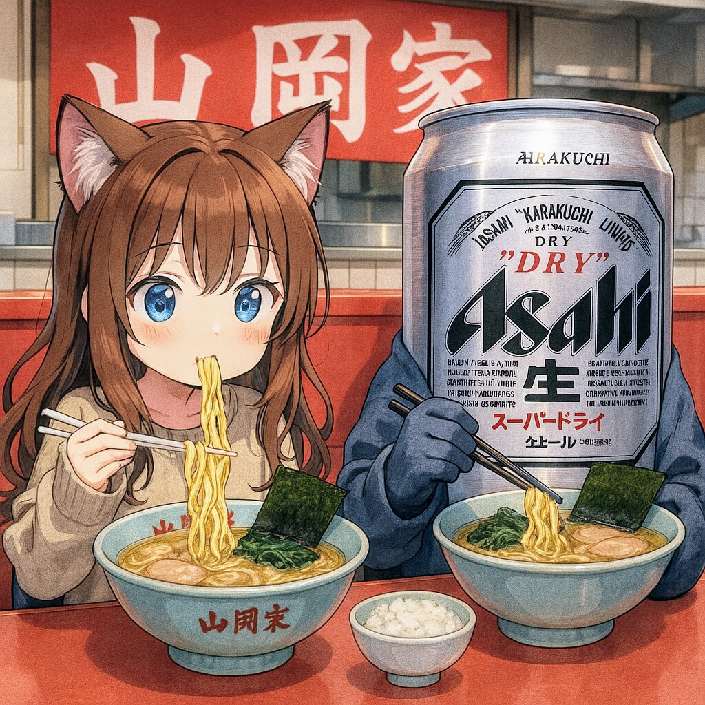 家系ラーメンを食べる小さな女の子 | の人気AIイラスト・グラビア