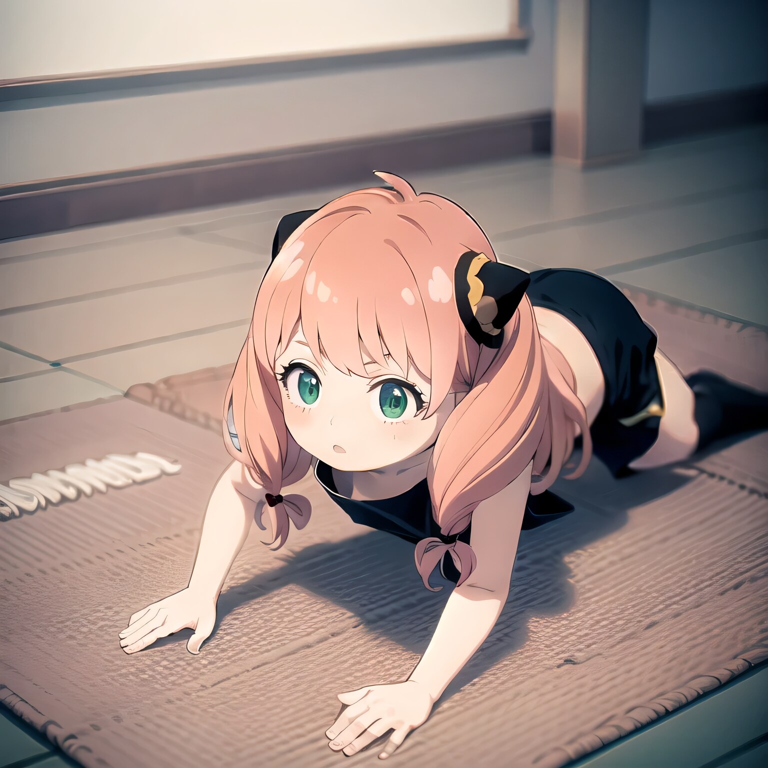 ピンク髪ボブで筋トレの少女 | の人気AIイラスト・グラビア