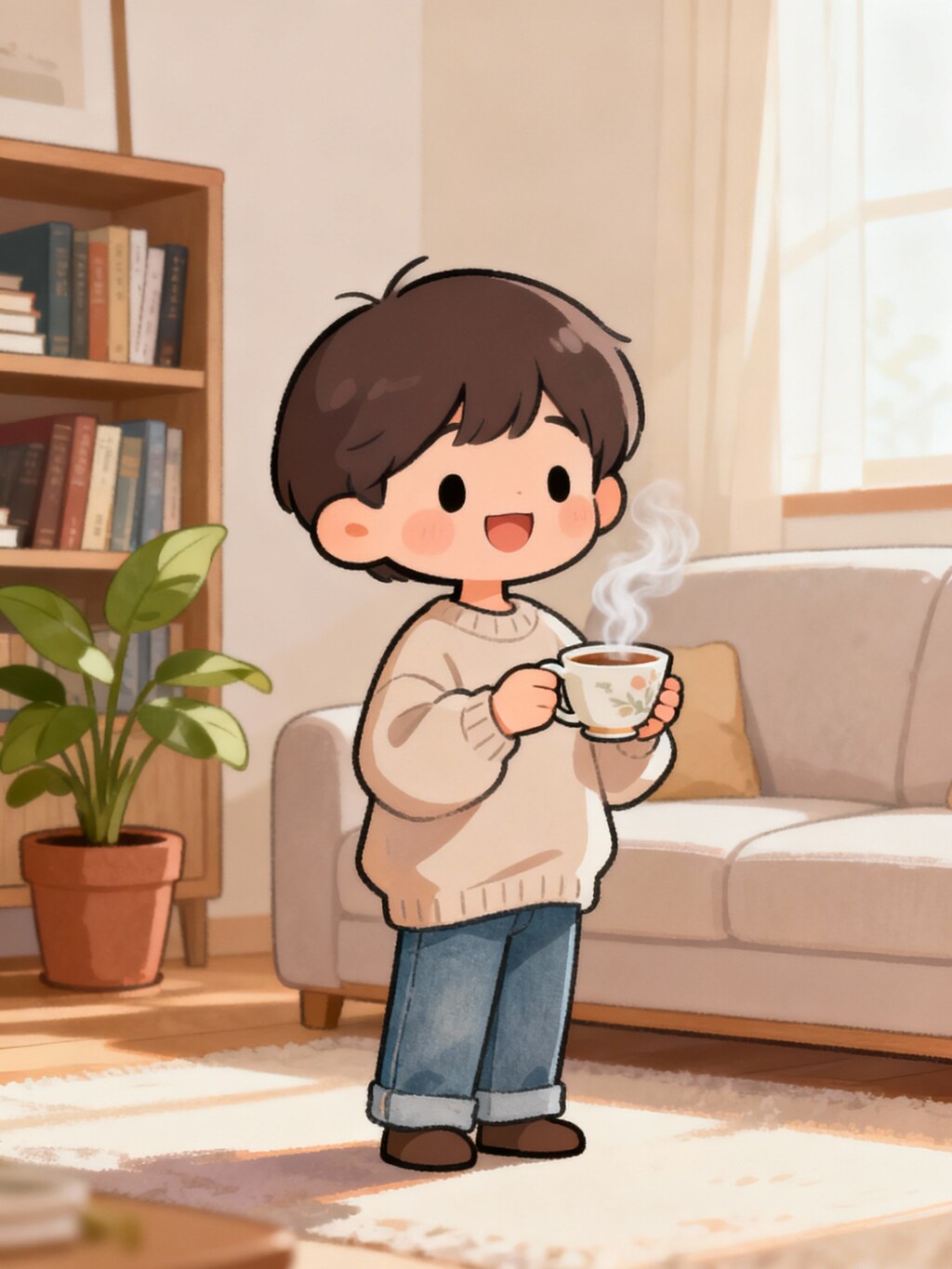 お茶がはいりましたよ。