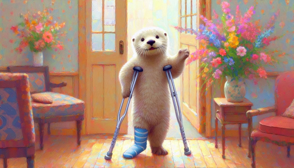 昨日助けてい頂いた白ラッコですが