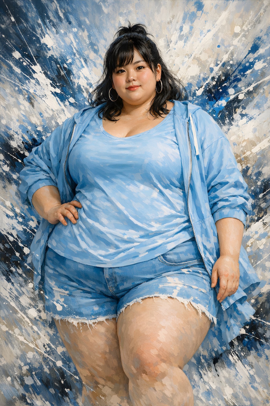 アクション・ペインティングのぽっちゃりさん