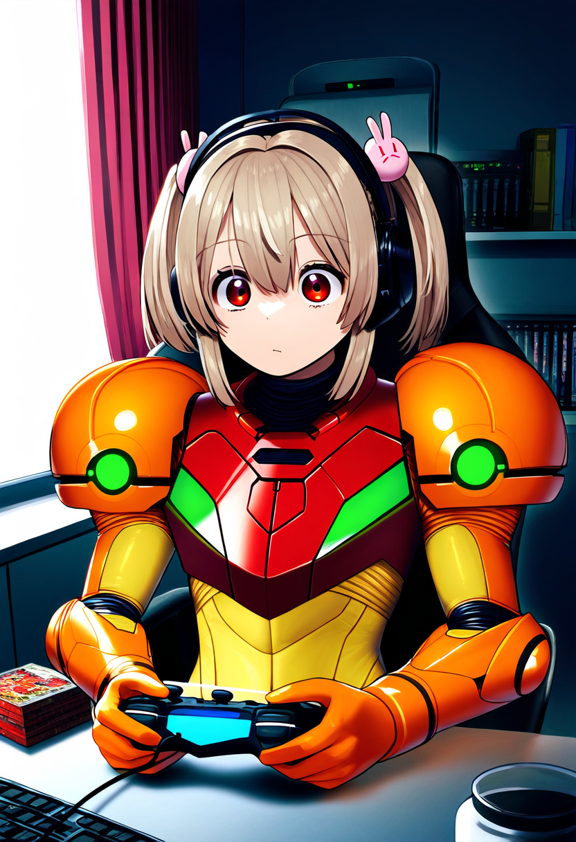 コスプレをしてメトロイドのゲーム実況をするVtuber