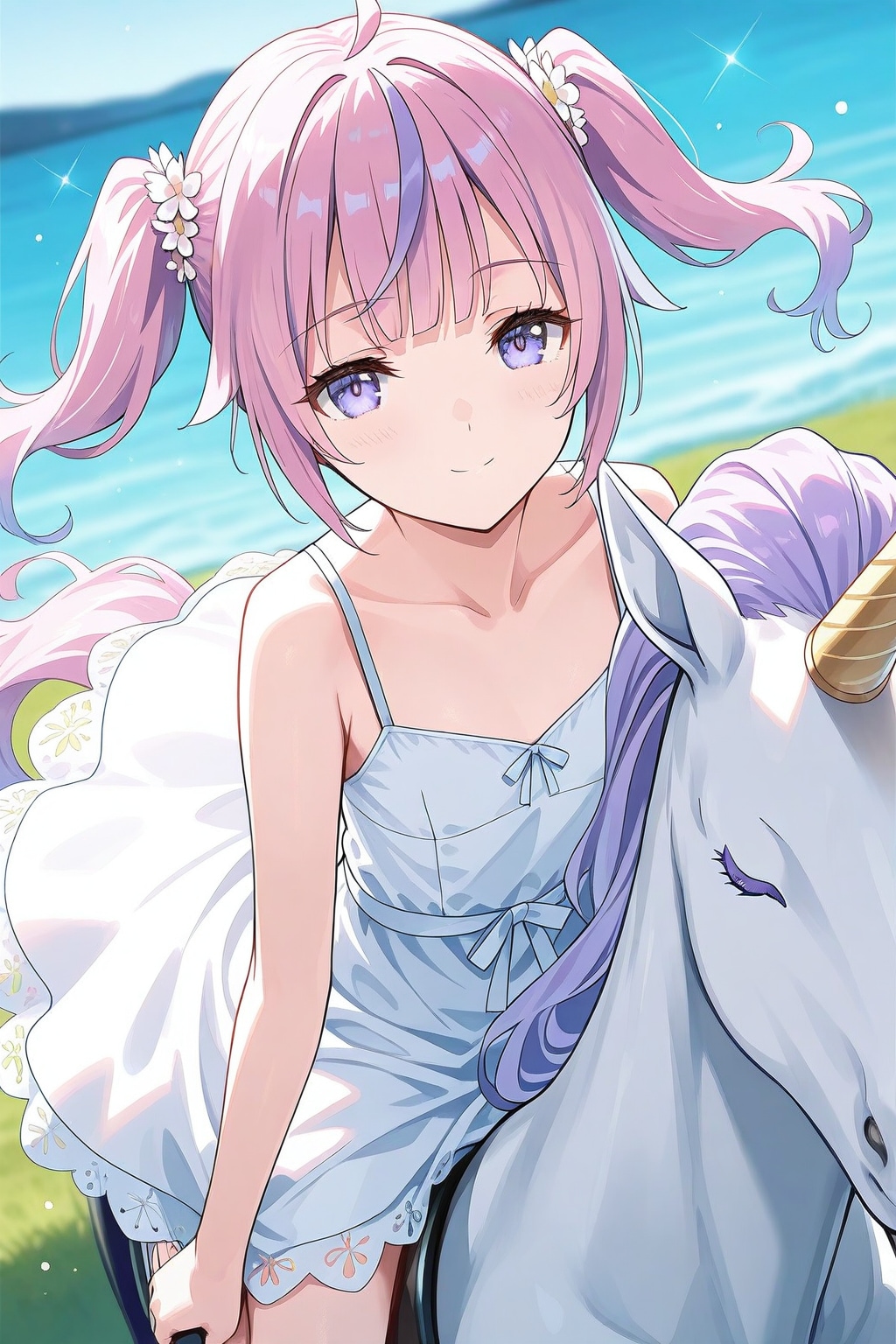 🦄ユニコーンにまたがる少女