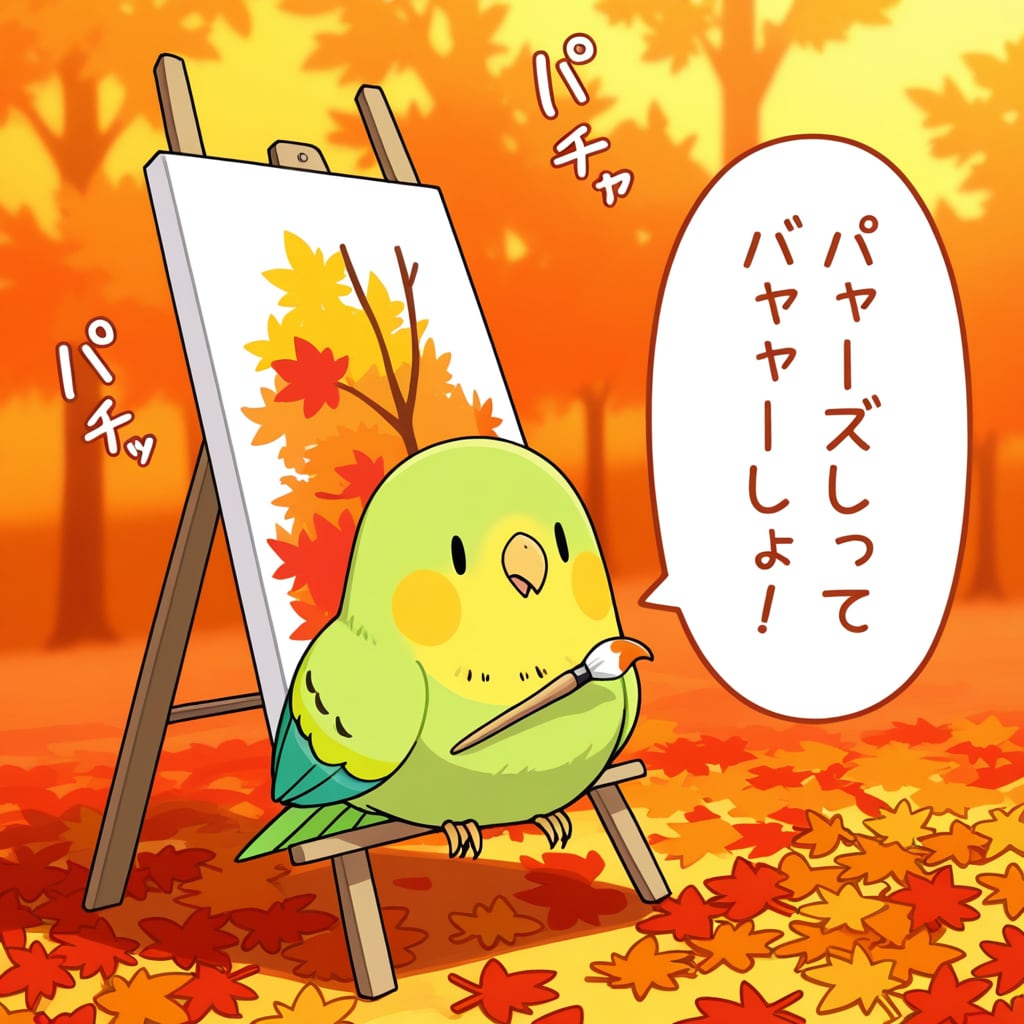 芸術の秋喋るインコ