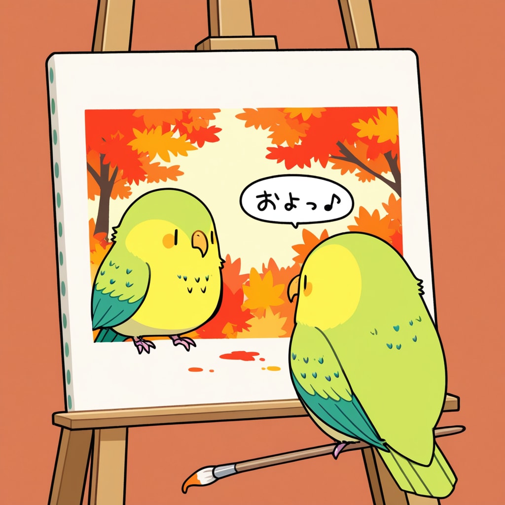 芸術の秋喋るインコ