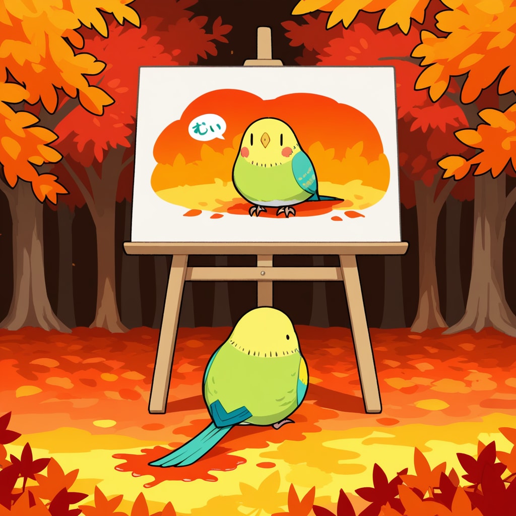 芸術の秋喋るインコ