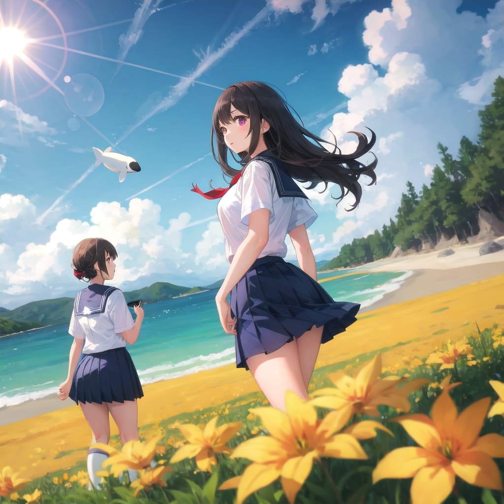 花と女子高生と空飛ぶ魚