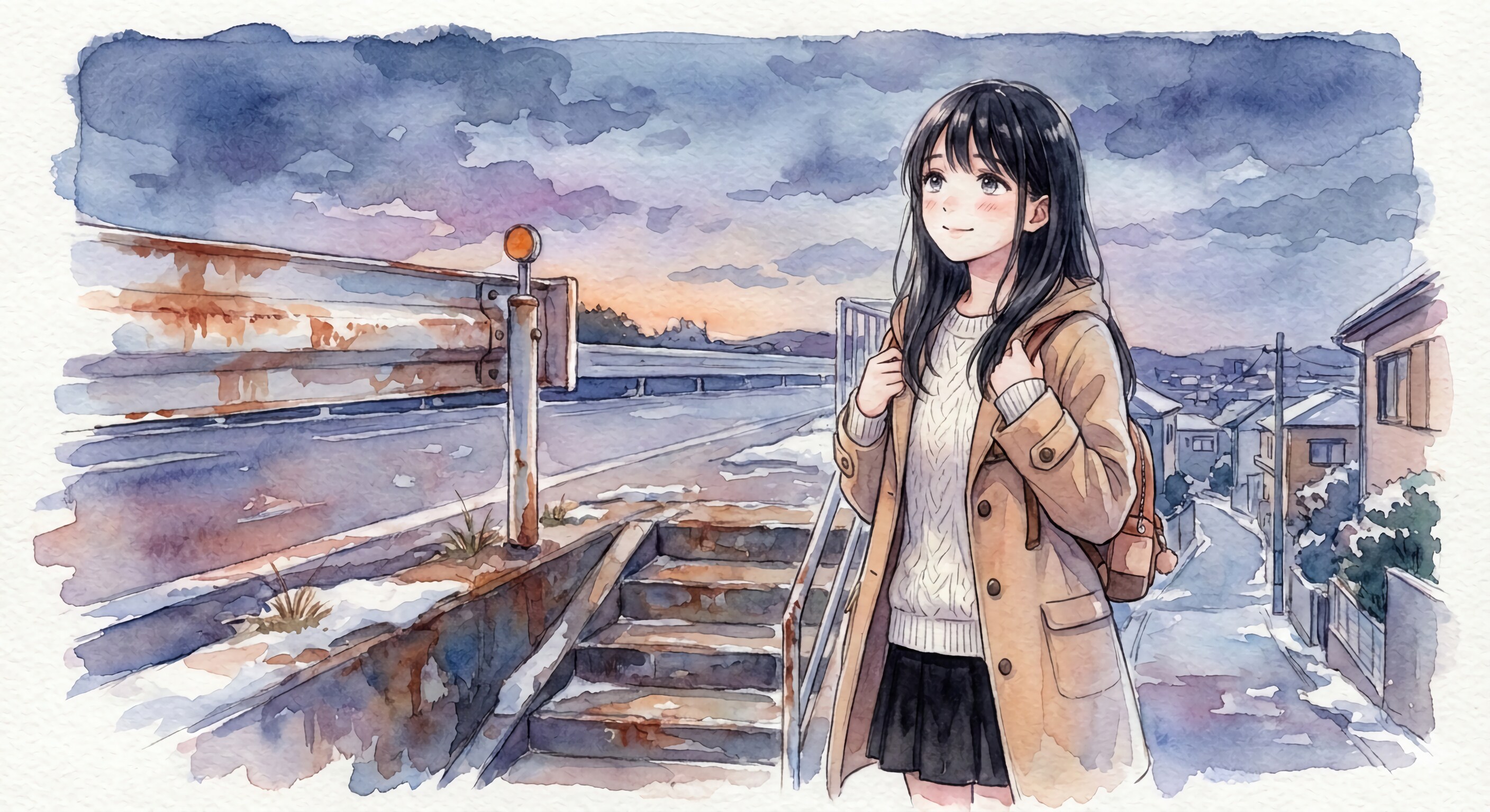 お散歩〜ガードレール沿い