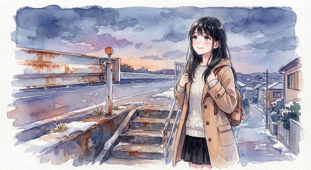お散歩〜ガードレール沿い